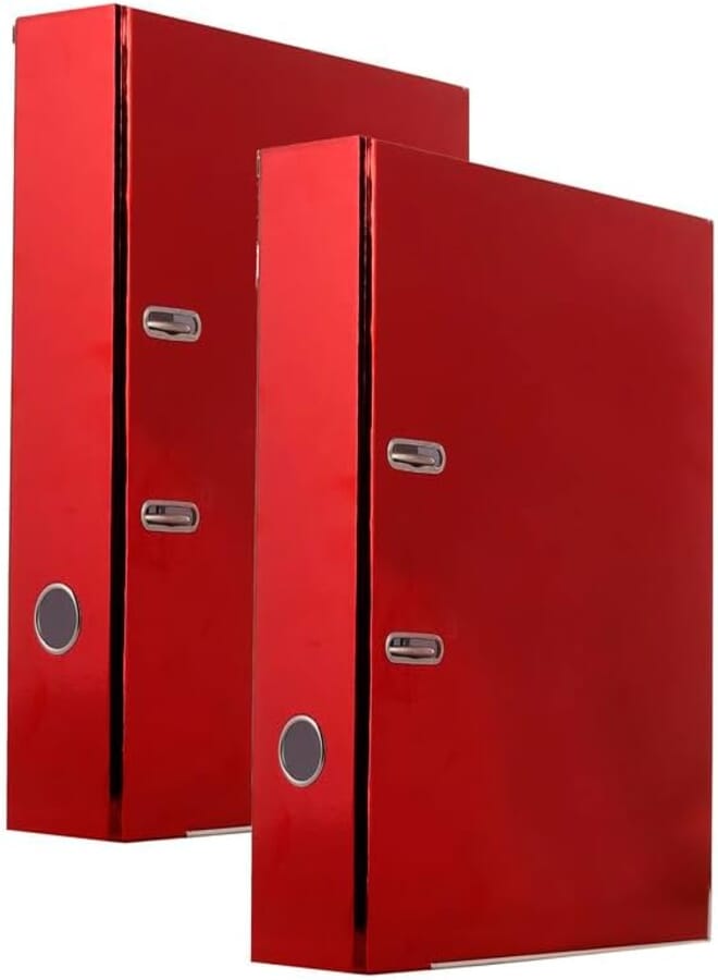 3A Classir File 8 cm Broken Metallic Machine 2 Pieces - Red 556-1